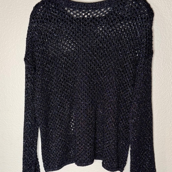 Anthropologie PILCRO | Open Stitch Metallic Pullover Sweater | Women Size Large - Picture 4 of 5